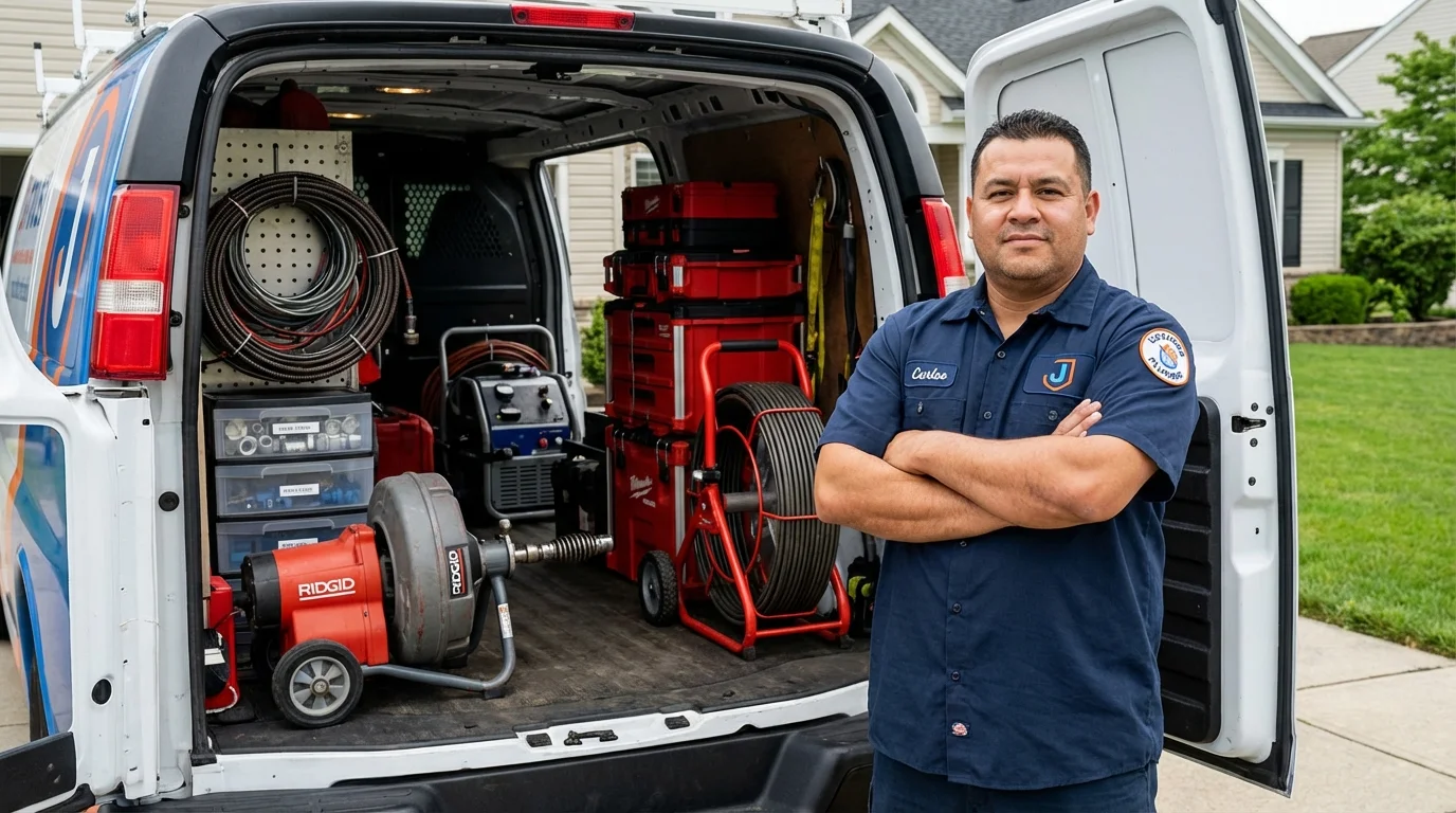 Professional drain cleaning equipment and Johns Plumbing LLC plumber in Del Rey