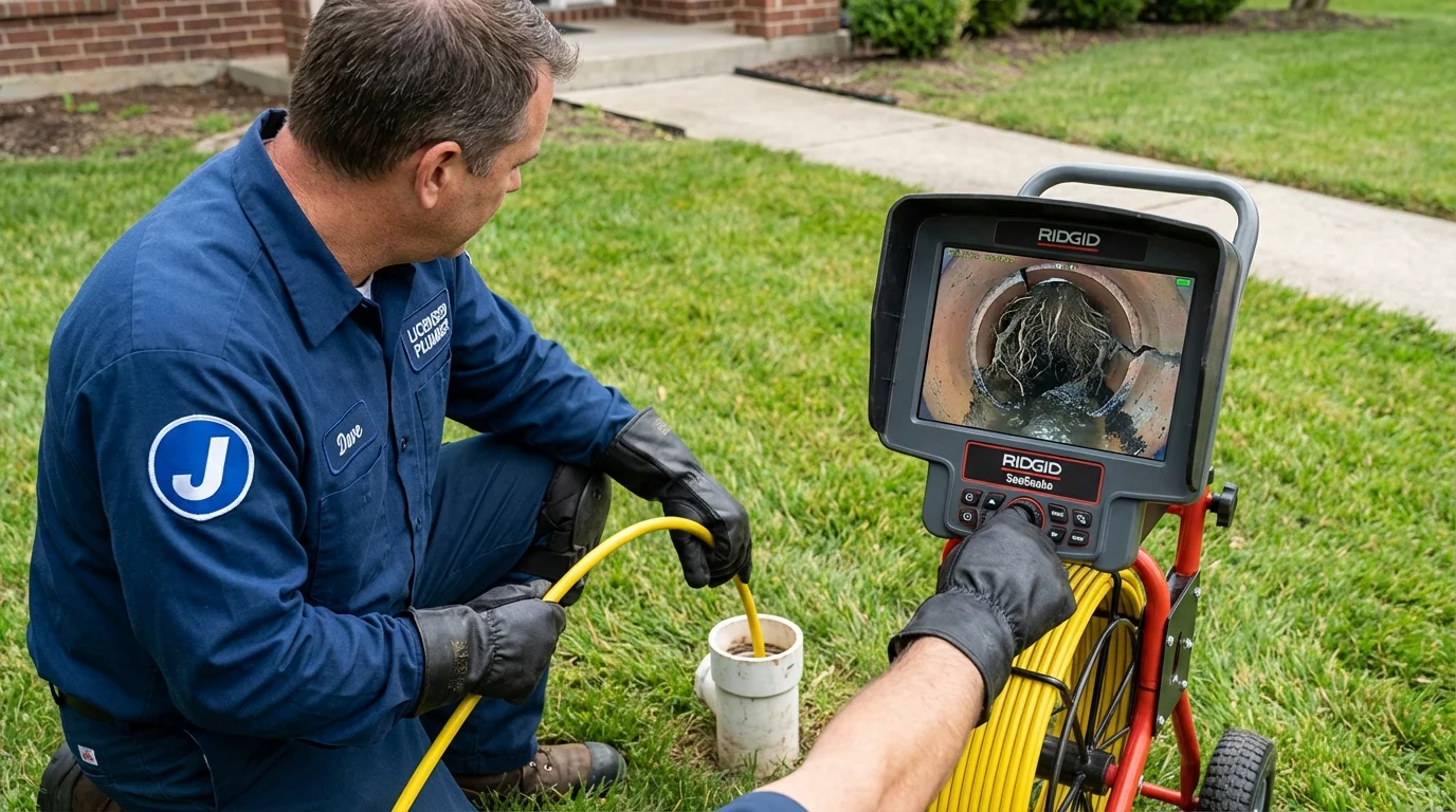Sewer camera inspection being performed by Johns Plumbing LLC in Del Rey
