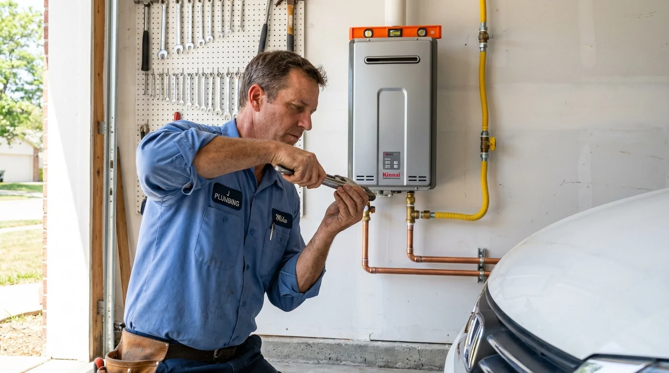 Tankless water heater installation by a Johns Plumbing LLC plumber in Del Rey